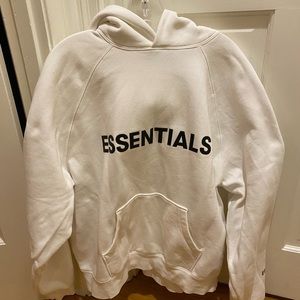 white essentials hoodie
